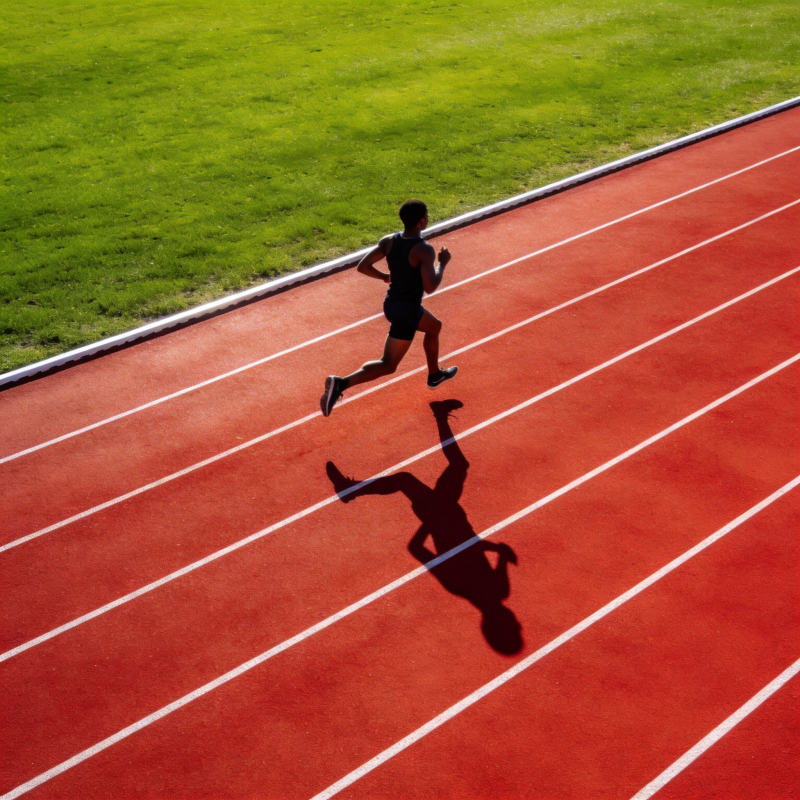 跑道上的奔跑身影图片