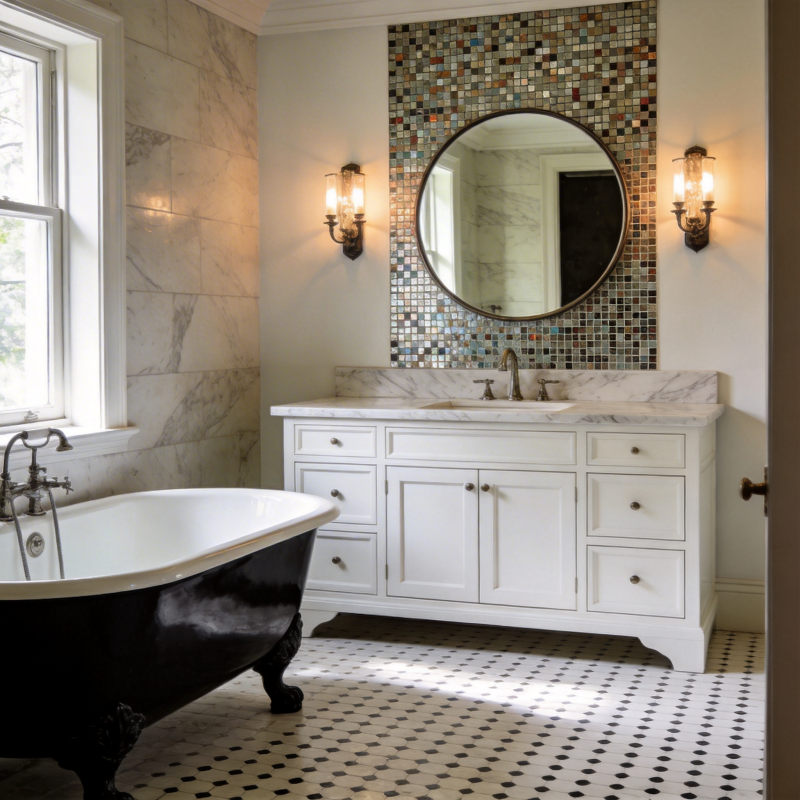 典雅浴室 黑白格调图片