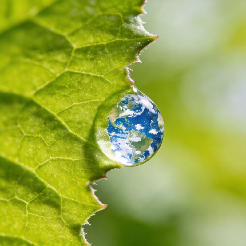 叶尖上的地球图片