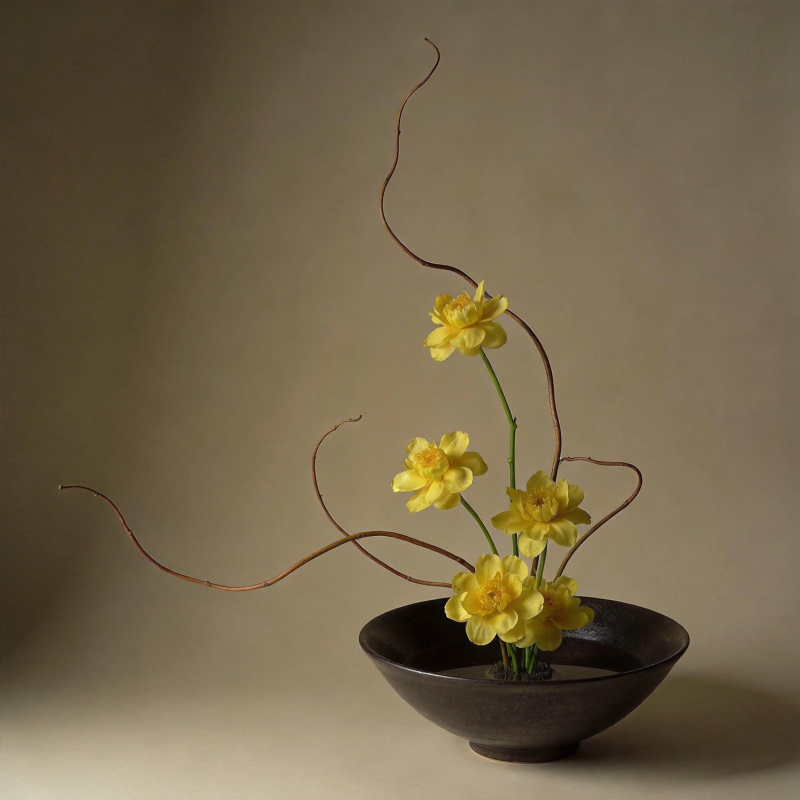 黄花曲枝静雅图片