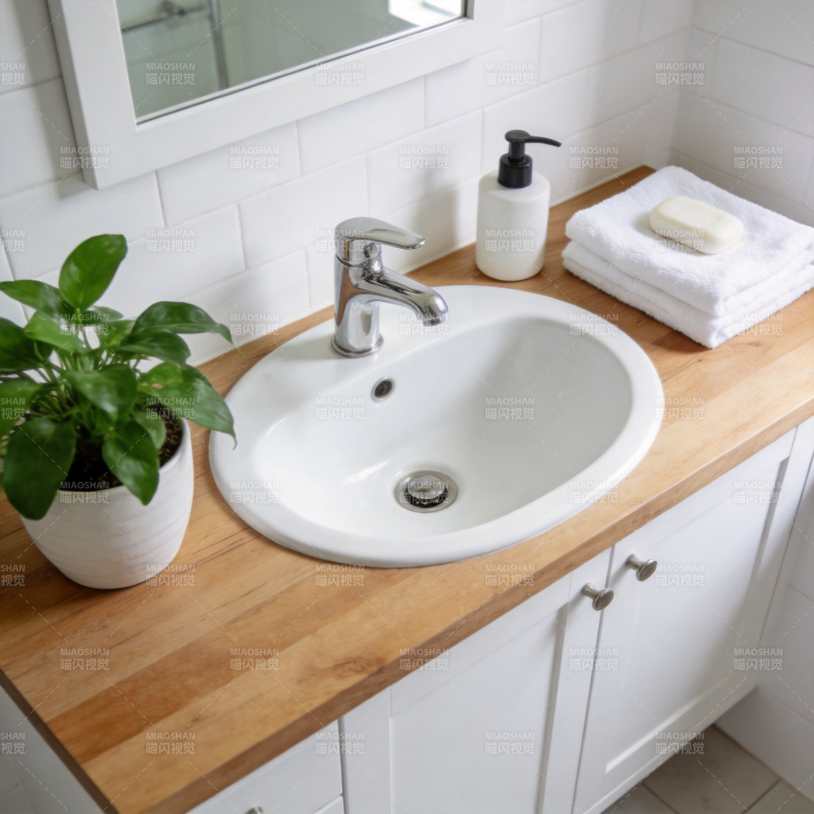 清新浴室洗手台图片