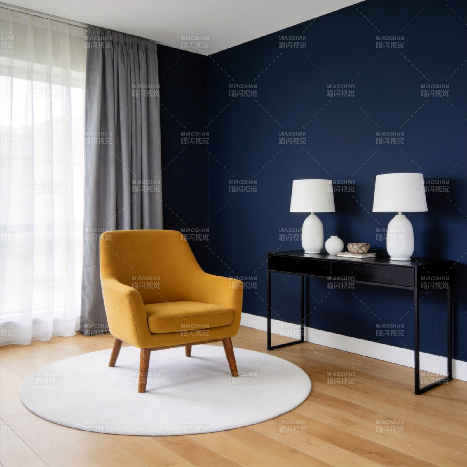 现代简约客厅一角图片