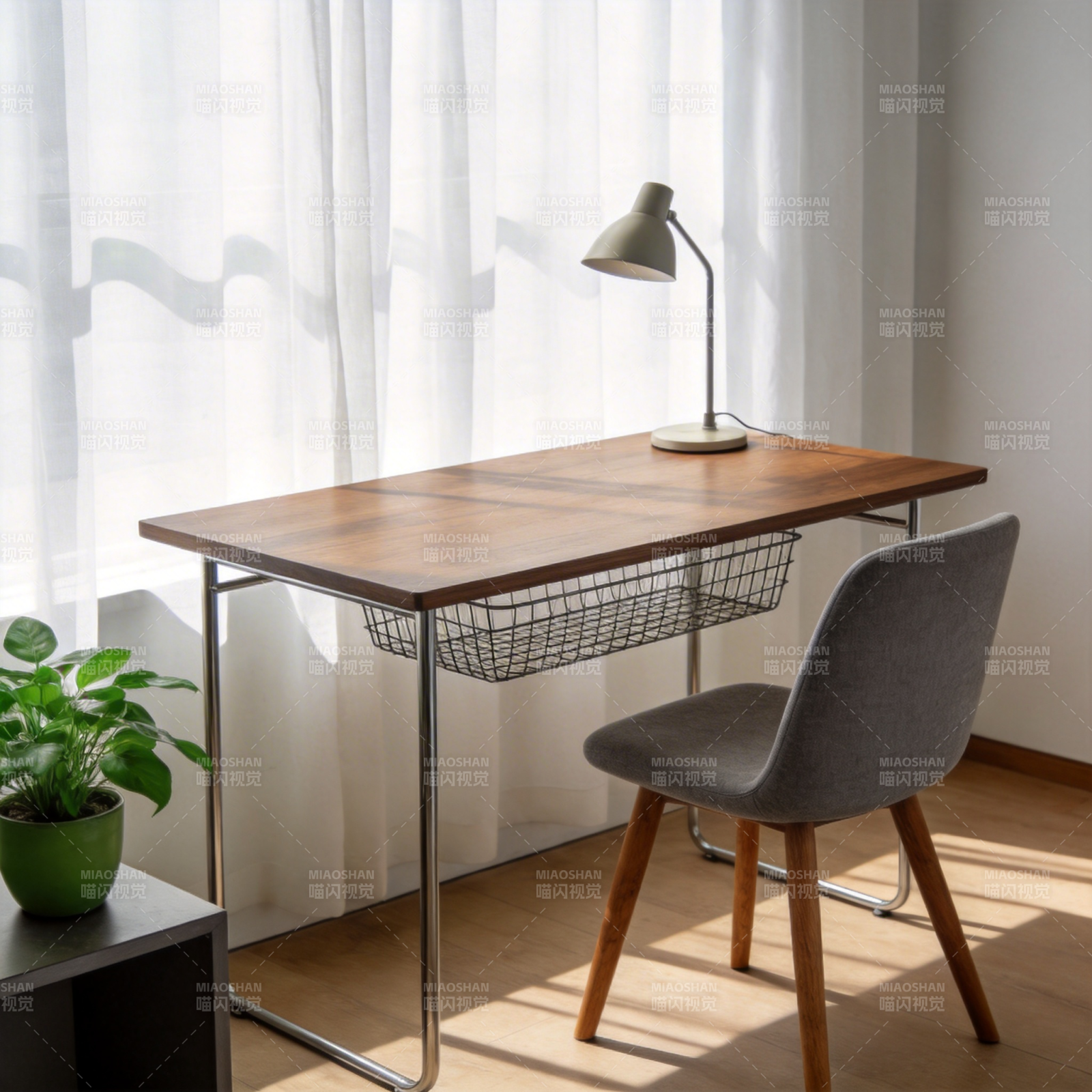 简约书桌一角图片