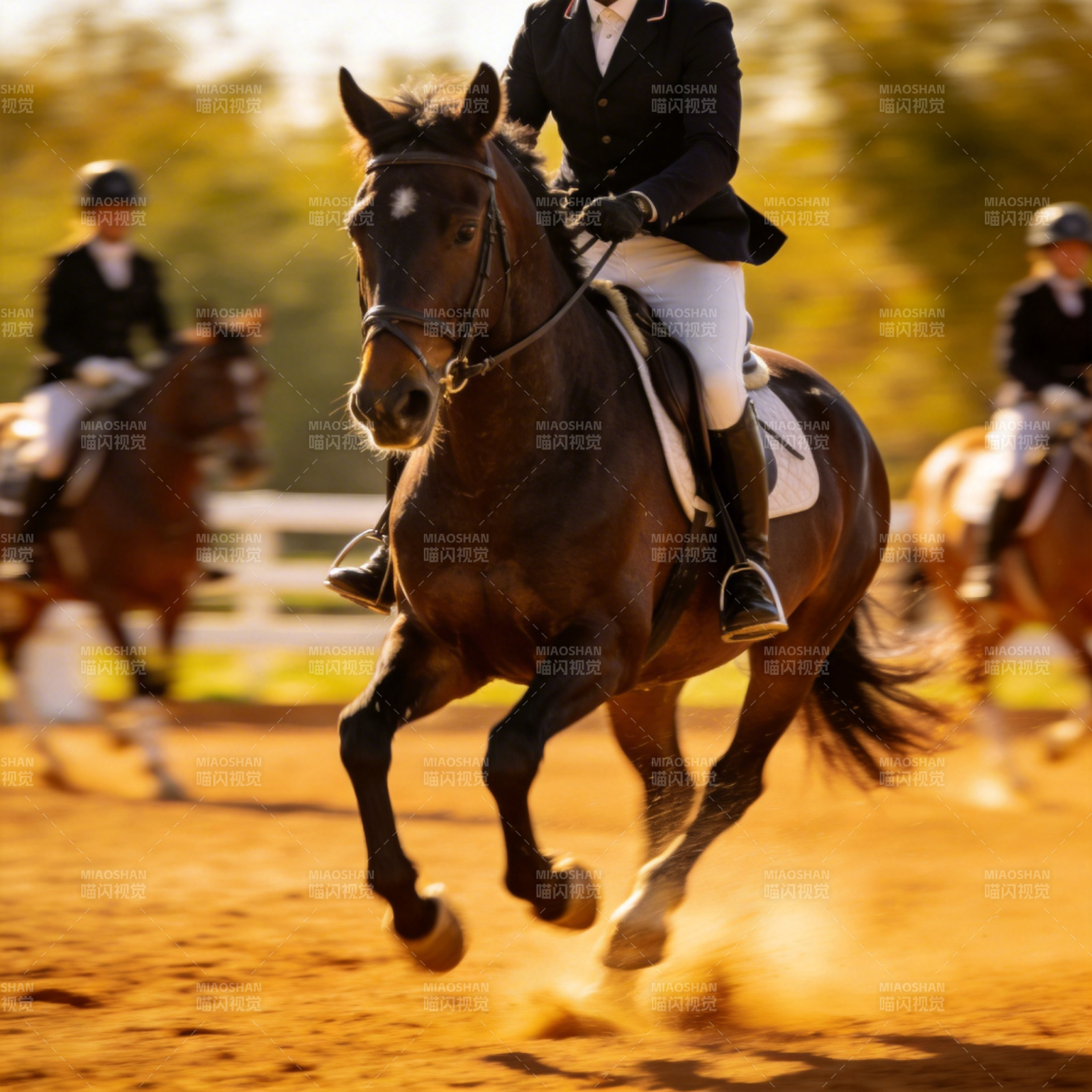 骏马驰骋赛场图片