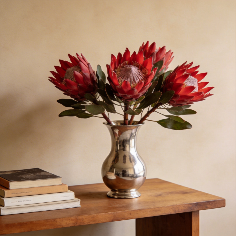 红花银瓶静谧美图片