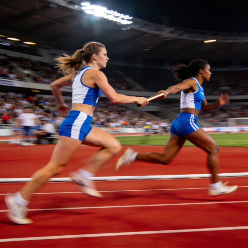 女子x米交接棒图片