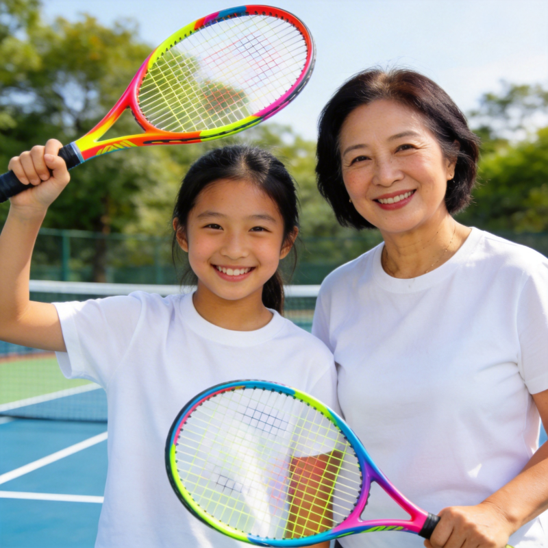 祖孙共度网球时光图片