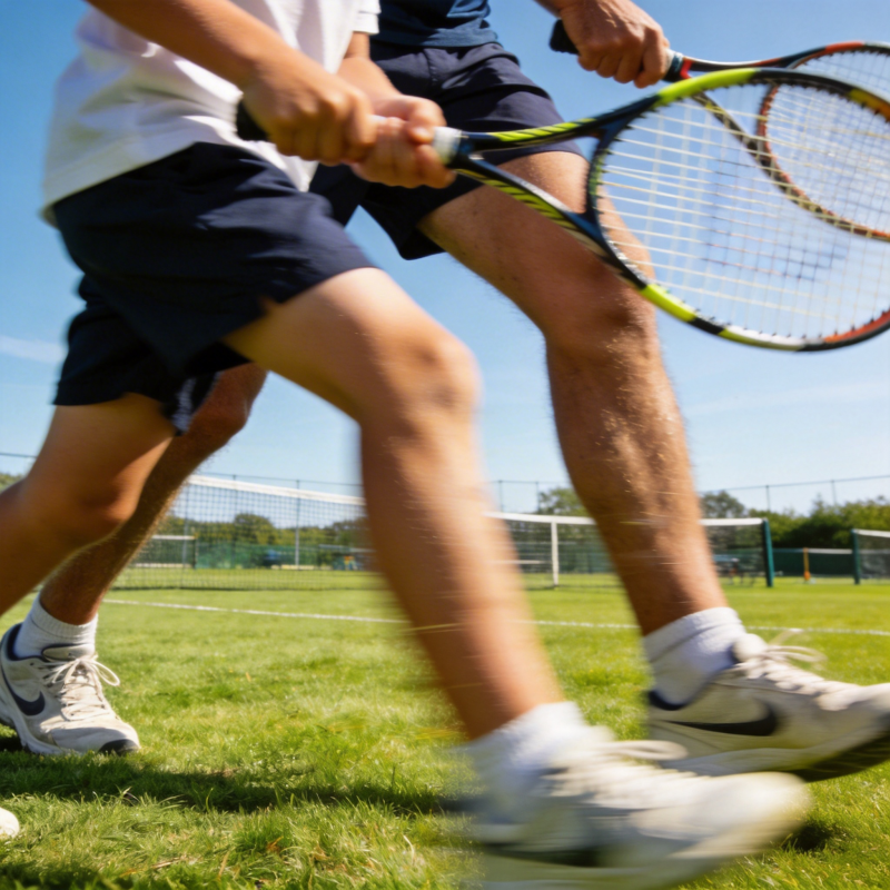 网球双打激烈对决图片