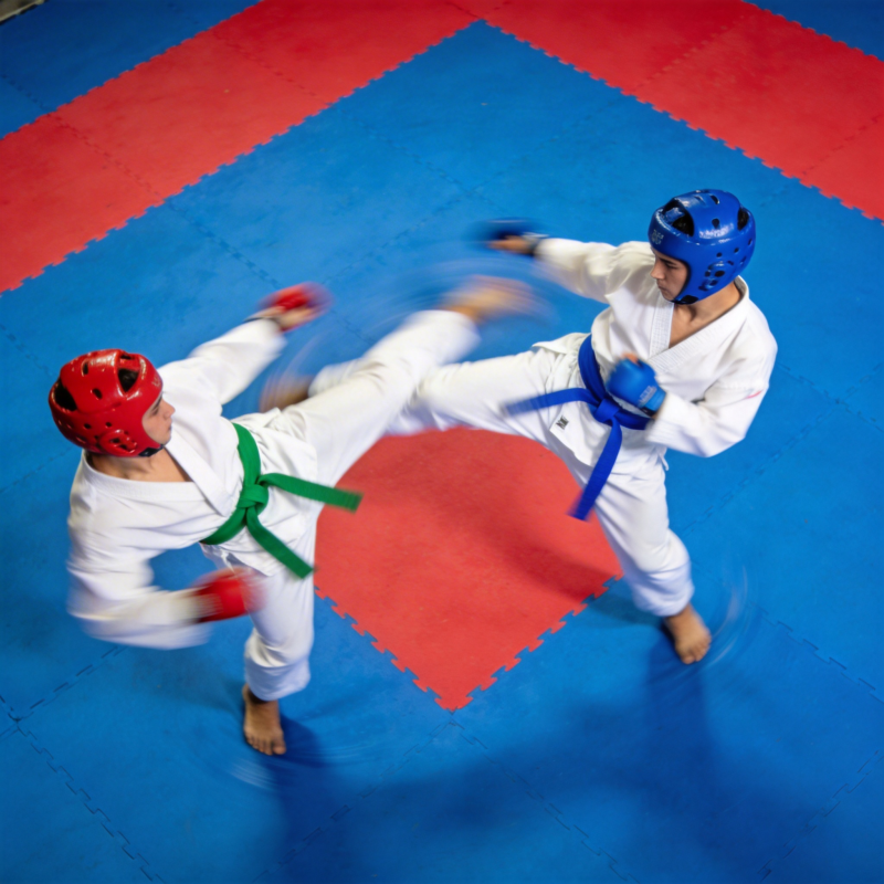 跆拳道对练瞬间图片