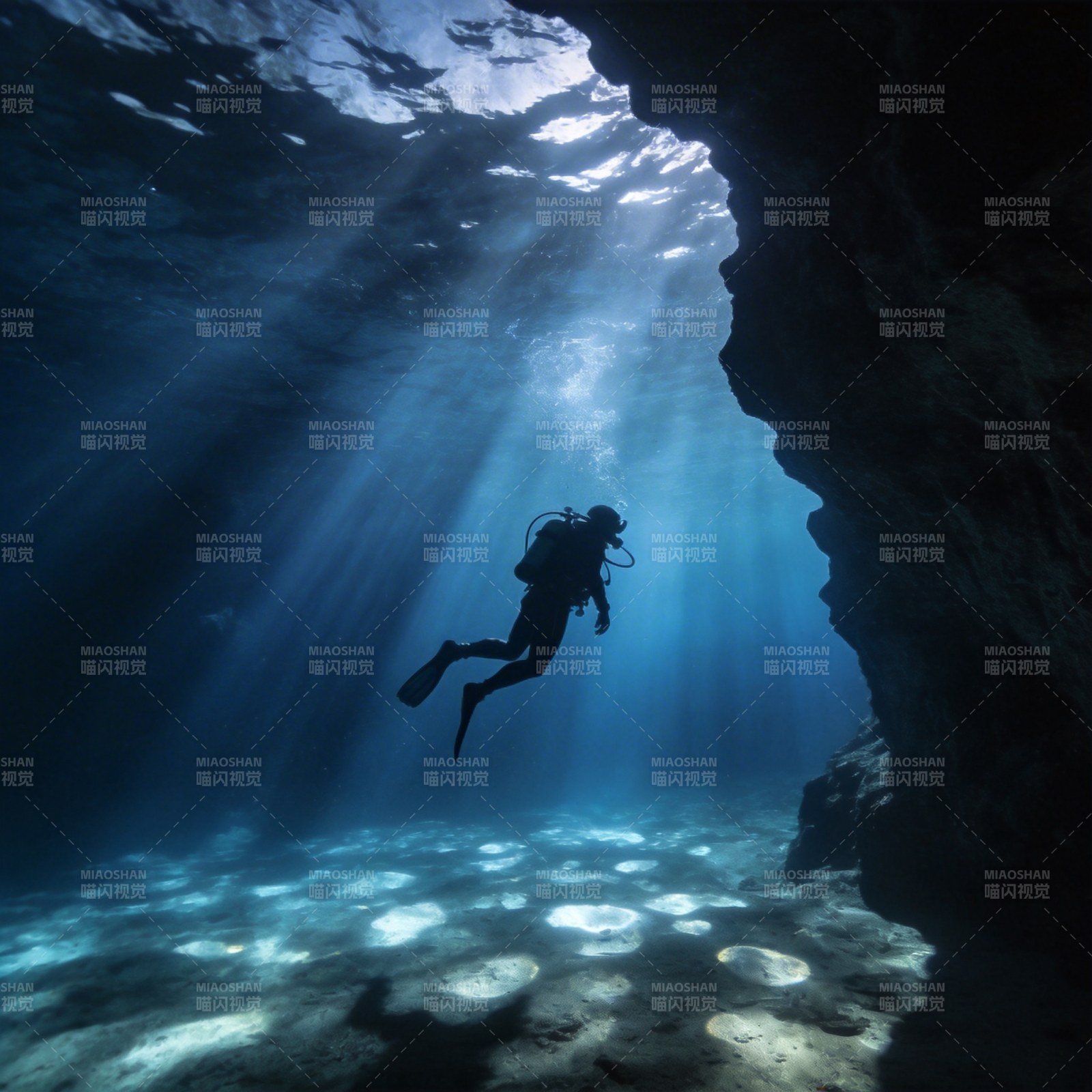 深海探秘光影图片