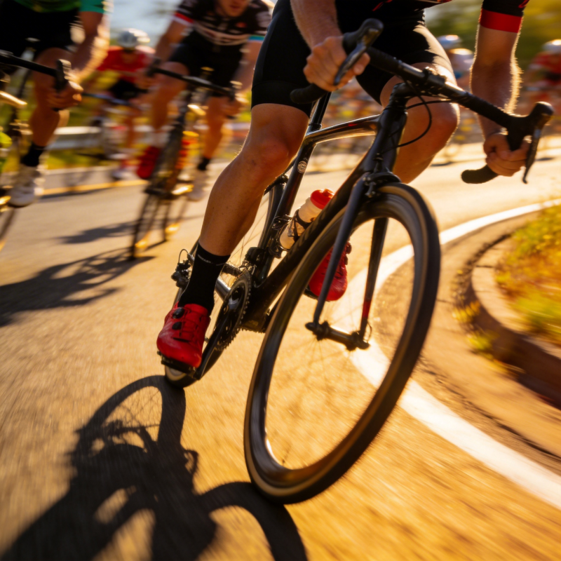 疾驰的自行车手图片