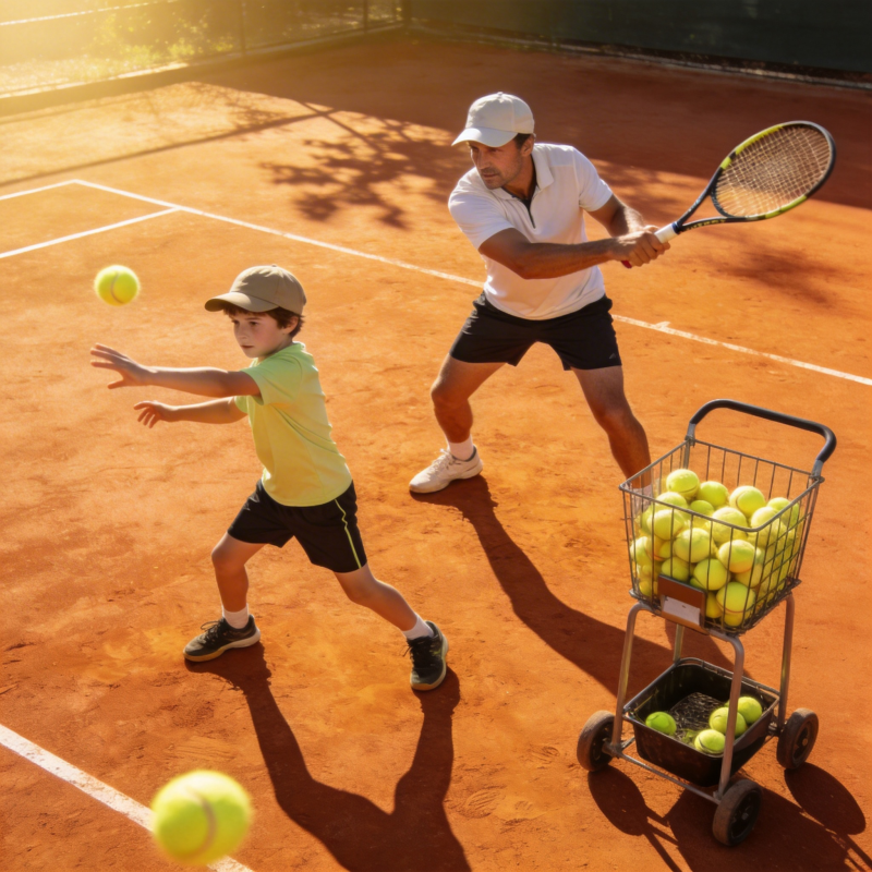 父子网球训练图片