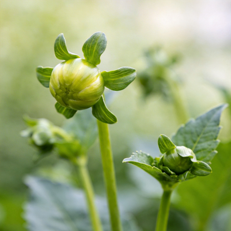 花蕾初绽 绿意盎然图片
