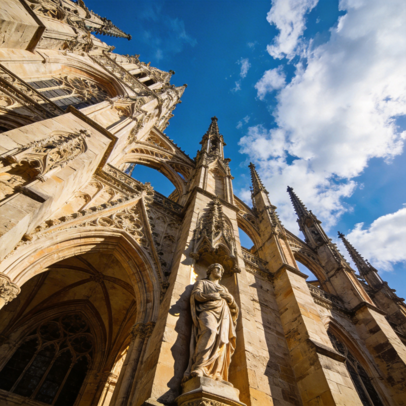 哥特教堂仰视图图片