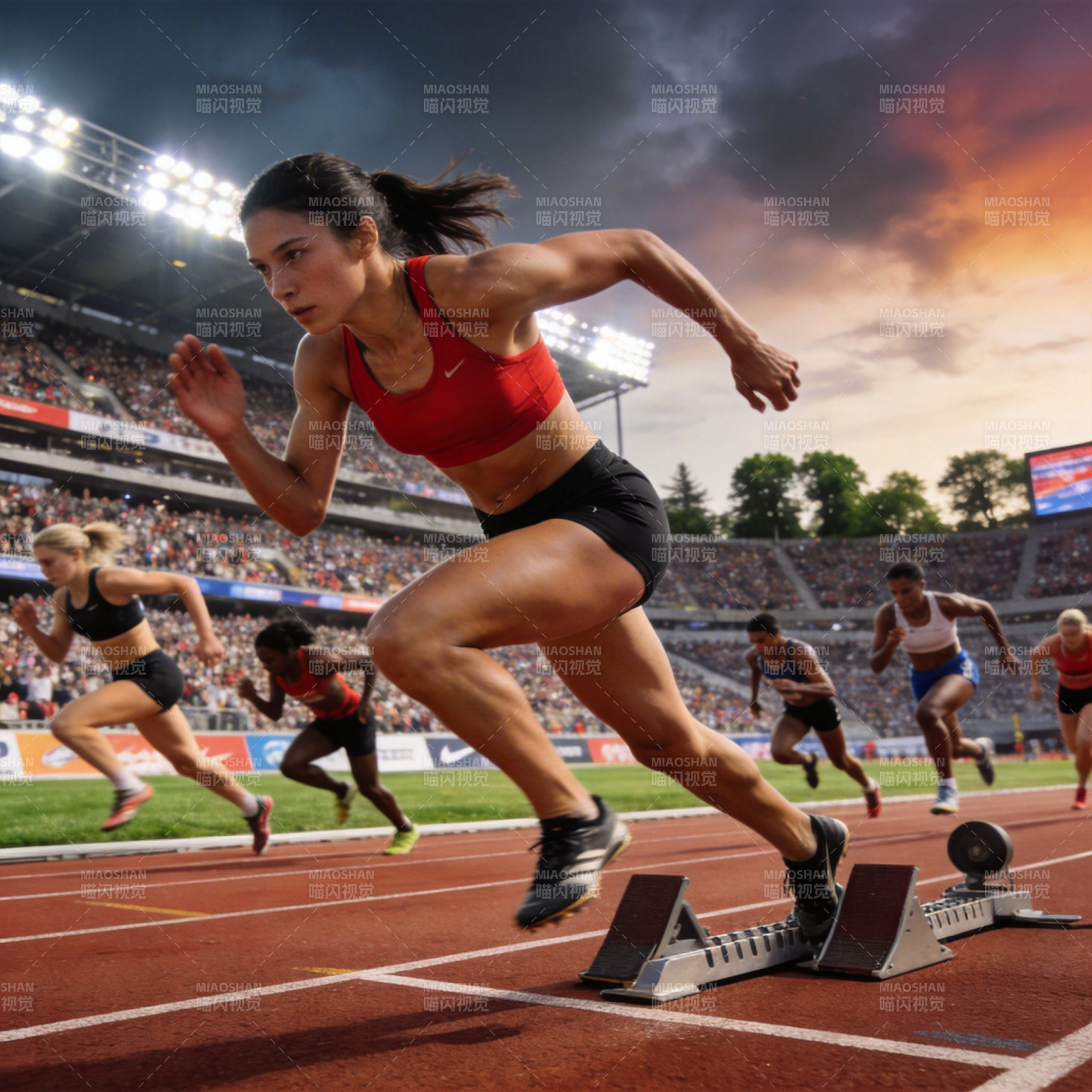 赛道冲刺瞬间图片