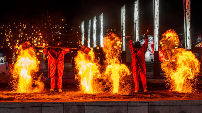 非遗火壶表演图片