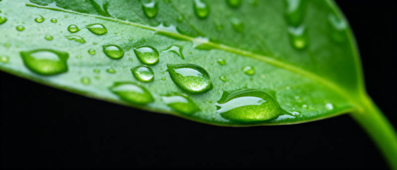 叶上水珠晶莹图片