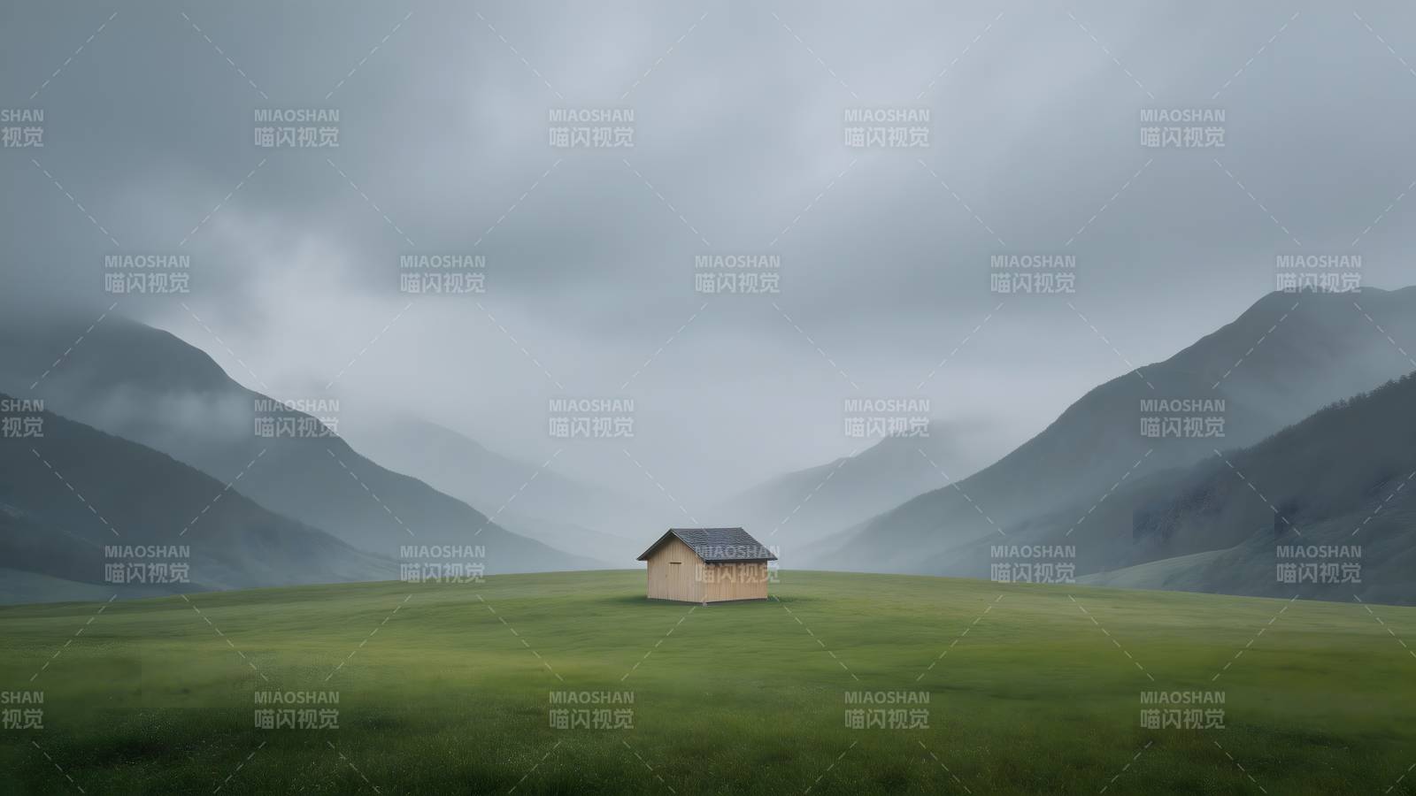 孤屋云山间图片