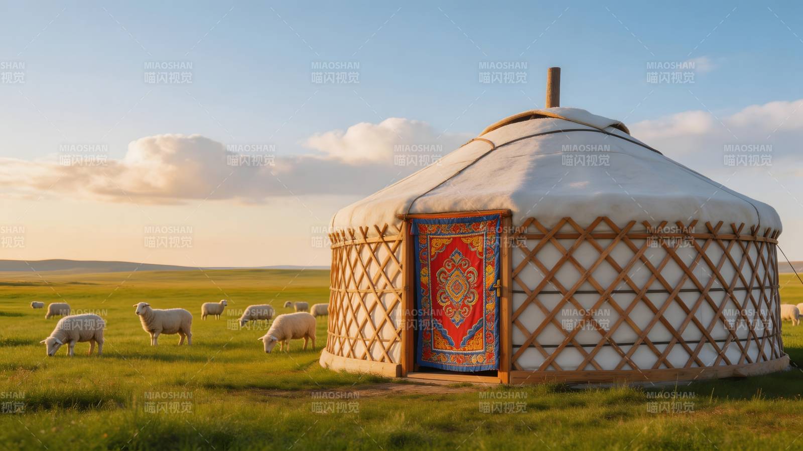 草原上的蒙古包图片