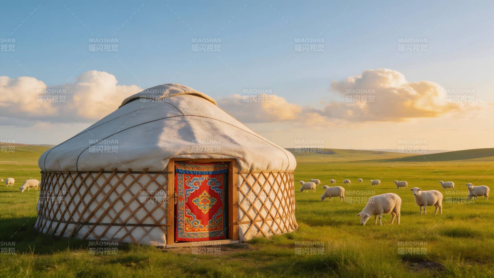 草原上的蒙古包图片