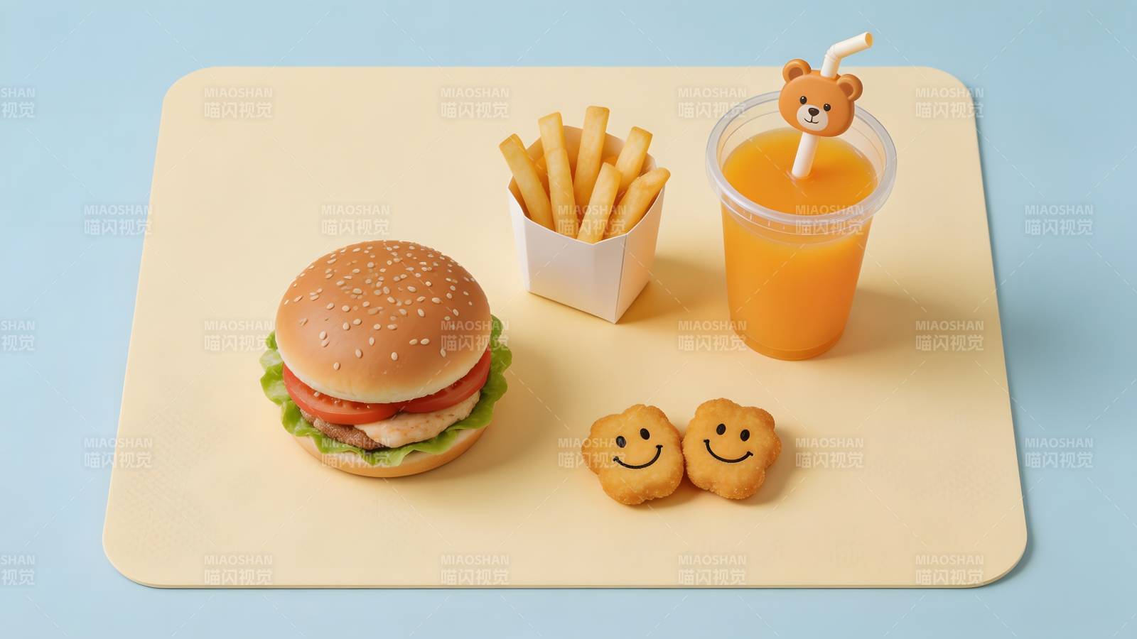 可爱汉堡套餐图片