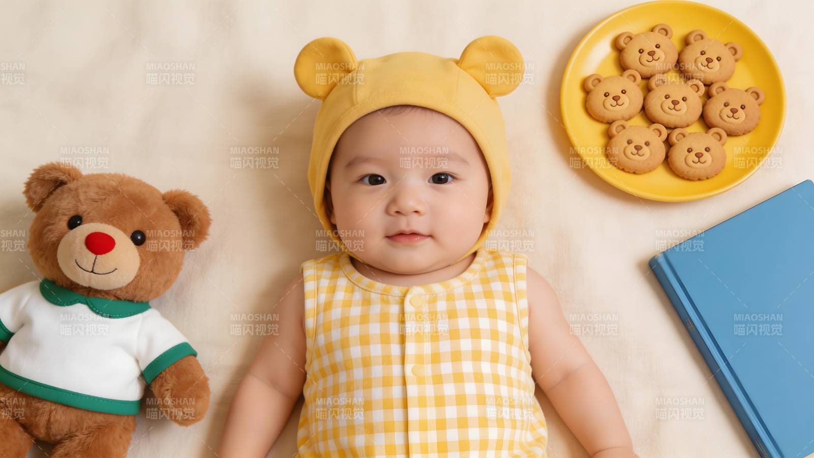 萌宝与小熊饼干图片