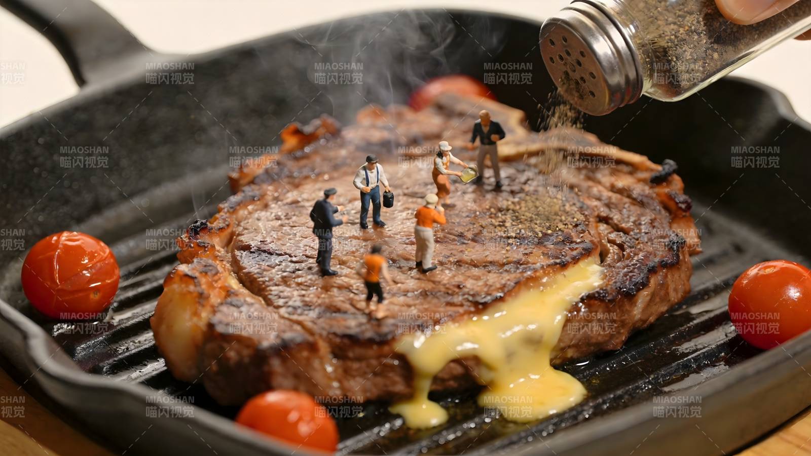 迷你人偶烤牛排图片