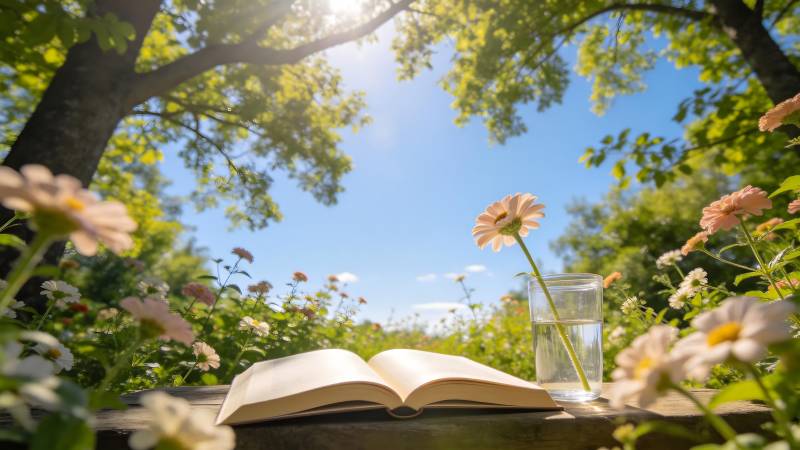 花园读书时光图片