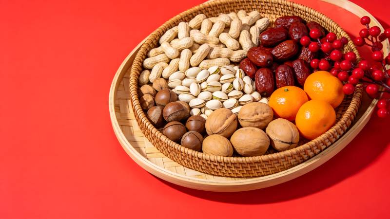 坚果水果拼盘图片