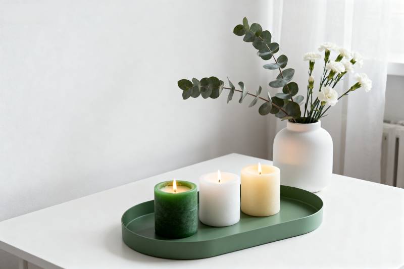 静谧烛光绿意盎然图片