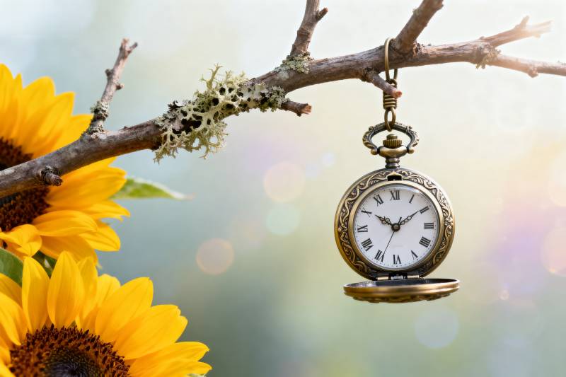 时光与向日葵图片