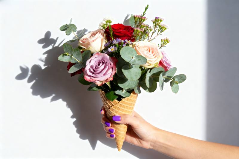 花束冰淇淋图片