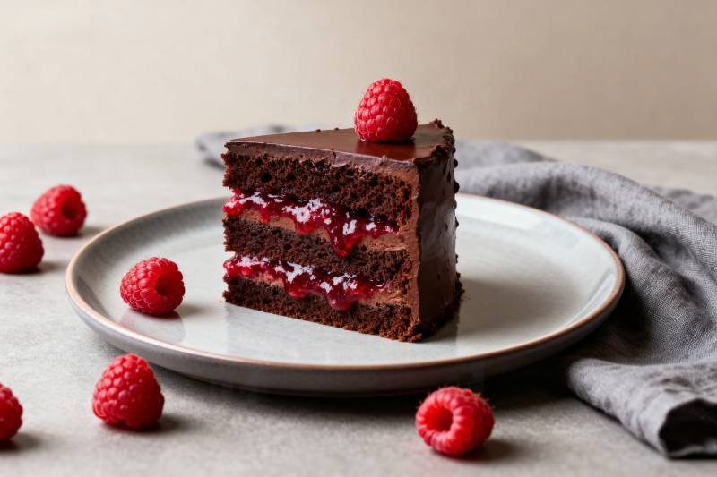 巧克力覆盆子蛋糕图片