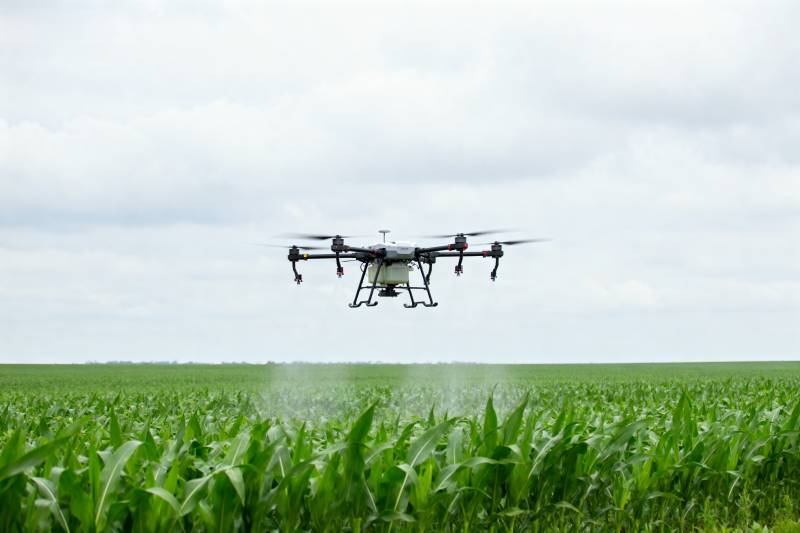 无人机农田喷洒图片
