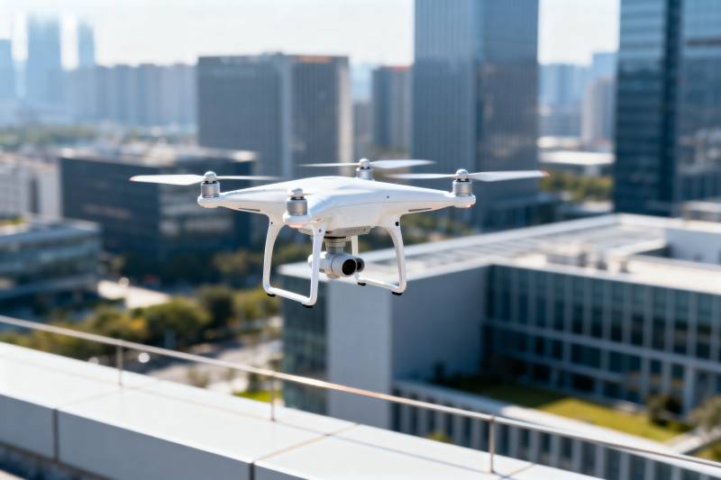 城市上空的无人机图片