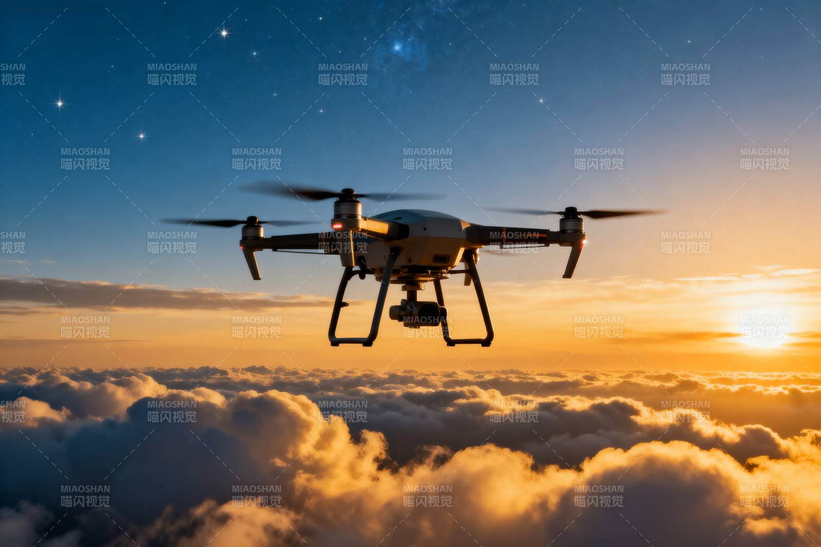 无人机翱翔云海图片