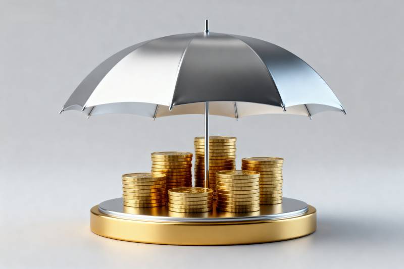 金币伞下安全守护图片
