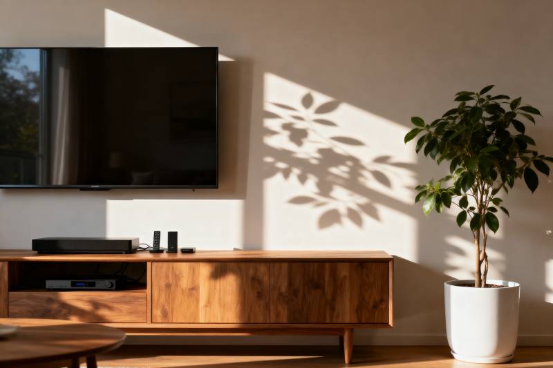 简约客厅绿植光影图片