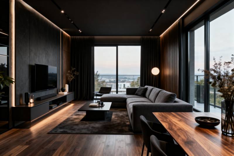 现代客厅全景图图片