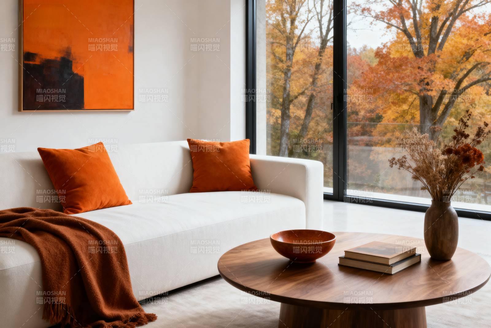 秋日客厅静谧景图片