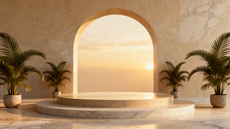 拱门日落静谧景图片