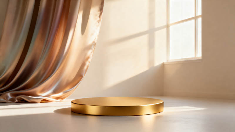 金色圆台静谧光影图片