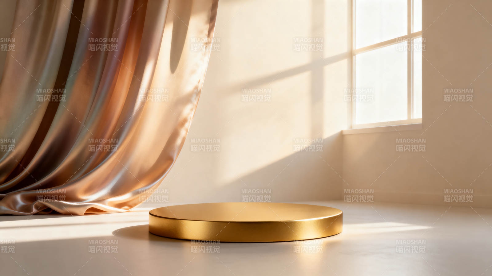 金色圆台静谧光影图片