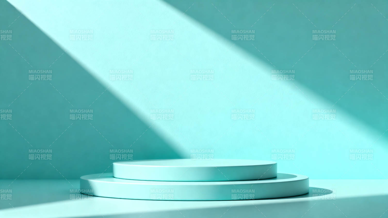 极简蓝绿舞台图片
