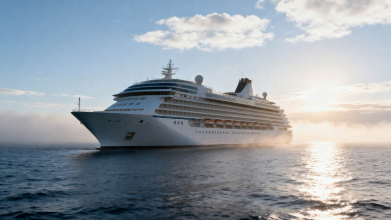 邮轮海上日出美景图片