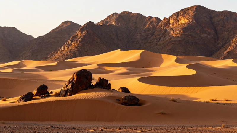 沙漠日落美景图片