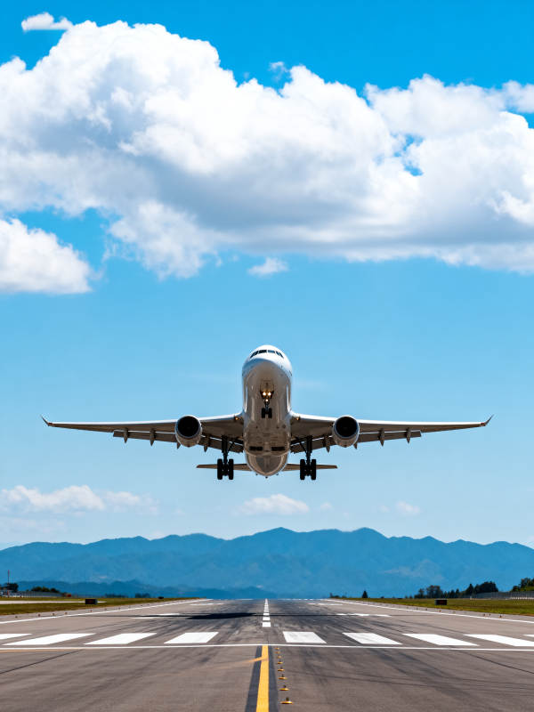 飞机降落跑道图片
