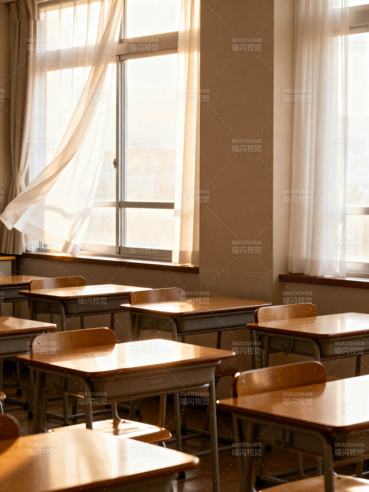 阳光洒满教室图片