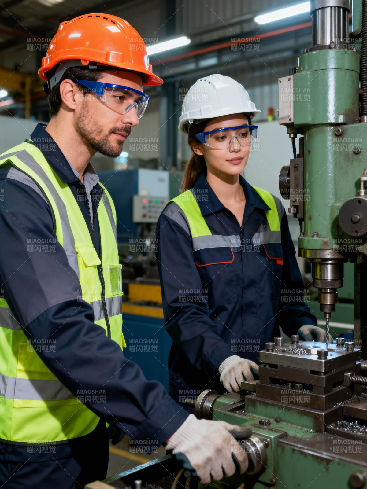 工厂操作员协作工作图片