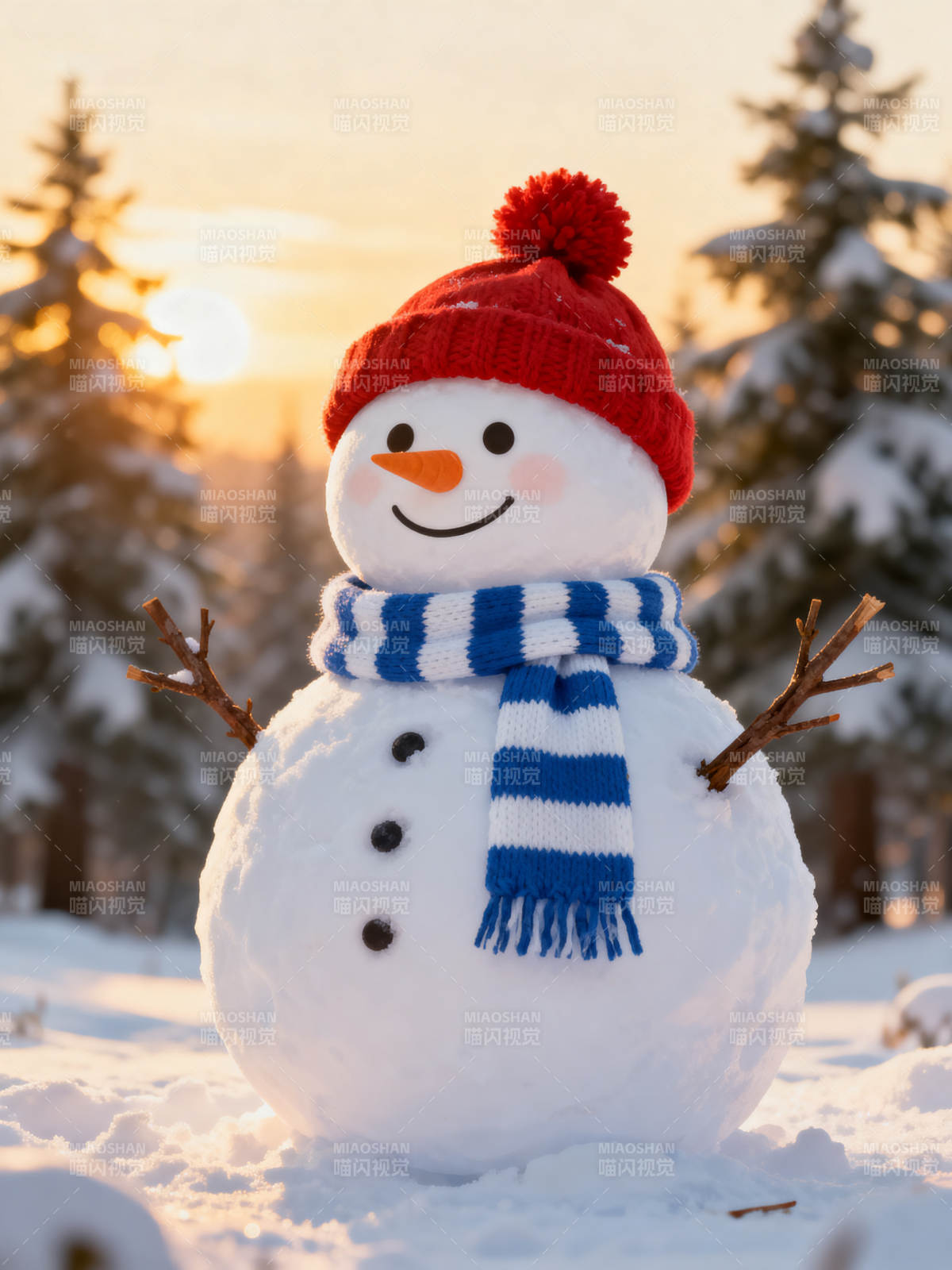 雪人迎冬日图片